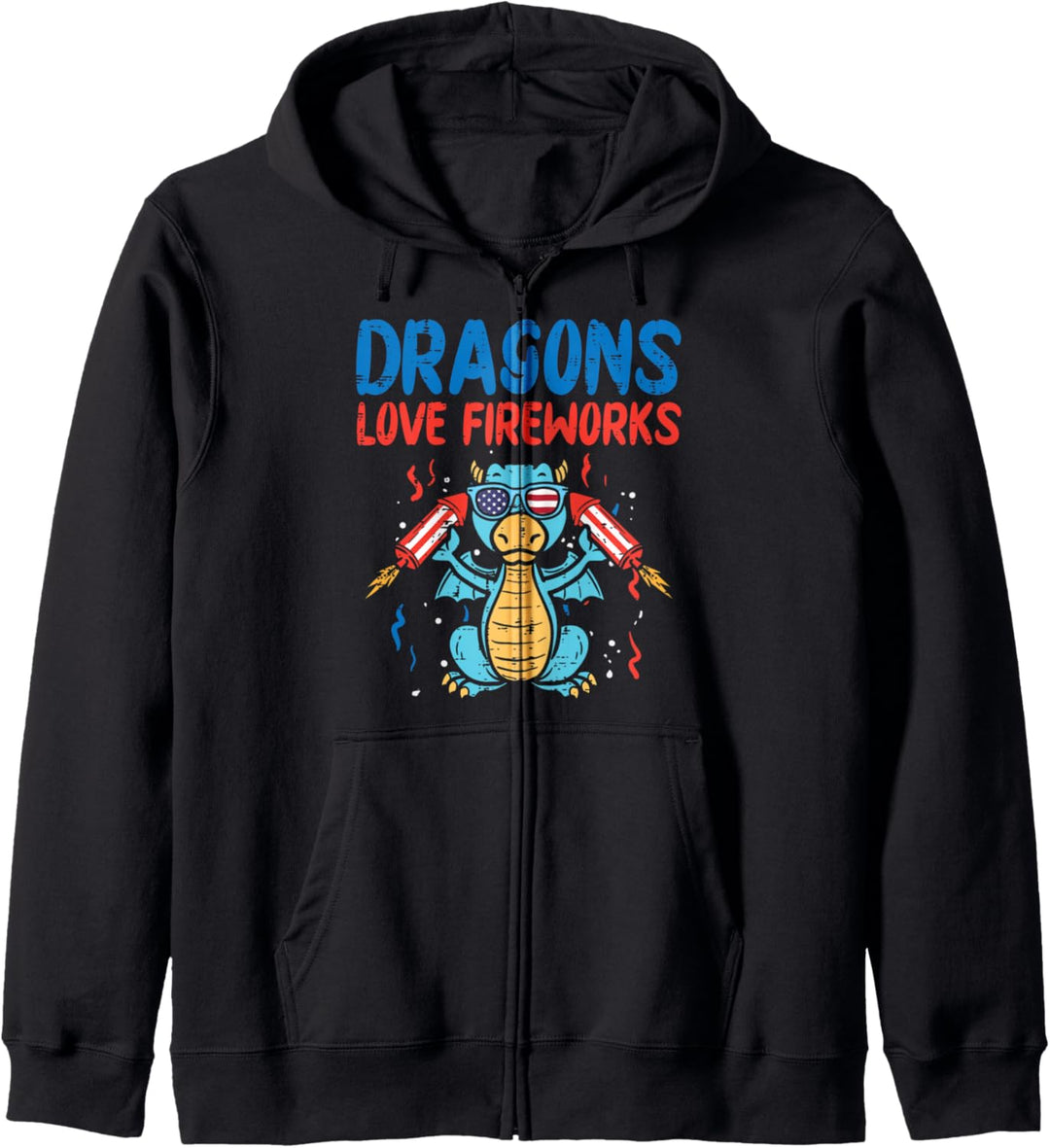 Dragons Love Fireworks Funny American 4th Of July Fourth Kapuzenjacke