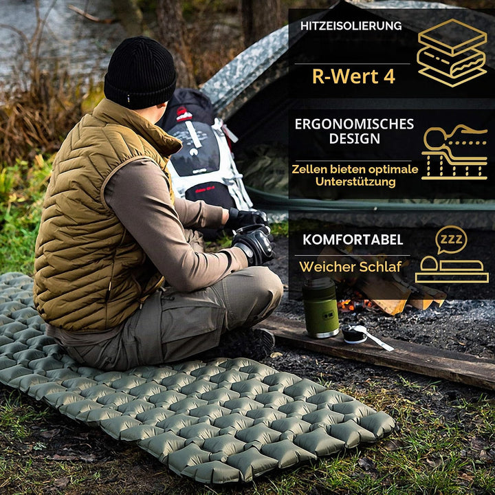 M-Tac Aufblasbare Isomatte 195 x 60 cm – Ultraleicht, Kompakt & Robust – Camping, Trekking, Outdoor