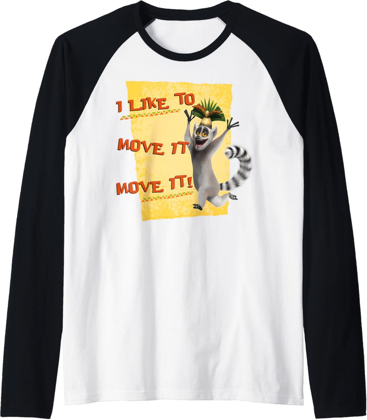 Madagascar Julien Move It Text Poster Raglan