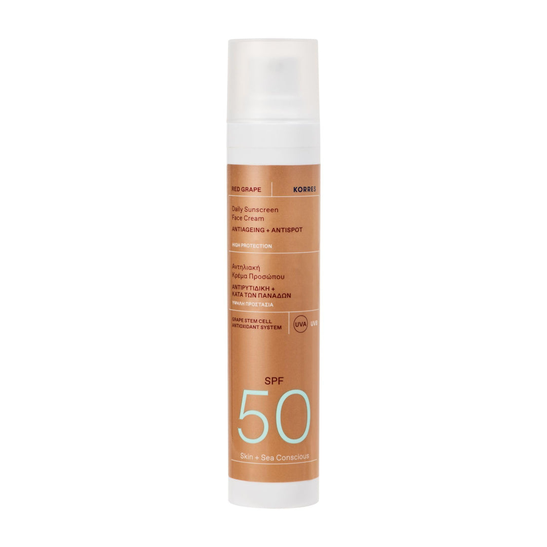 KORRES RED GRAPE Sonnencreme fürs Gesicht, LSF 50, dermatologisch getestet, mit Anti-Aging Wirkung,