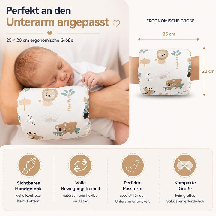 Stillkissen klein Breastfeeding und Nursing Pillow für unterwegs 20 cm - Stillmuff Armkissen und Lag