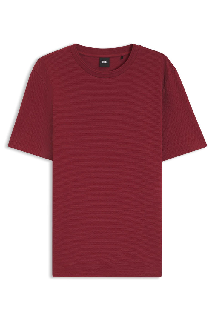 T-Shirt Aus Baumwoll-Mix Mit Bubble-Jacquard-Struktur S Mittel Rot611, S Mittel Rot611