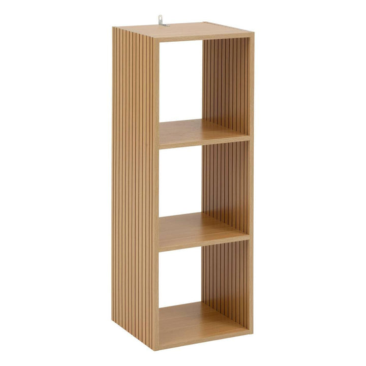 5 five simply smart 5five – Tasso Modulares Regal mit 3 Fächern, Holzoptik, verschiebbare Lamellen,