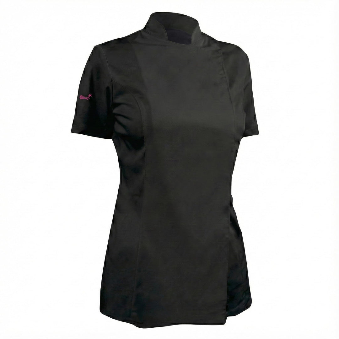 strongAnt Kochjacke Damen kurzarm Stretch mit Druckknöpfen oder Reissverschluss Kochuniform XS Schwa