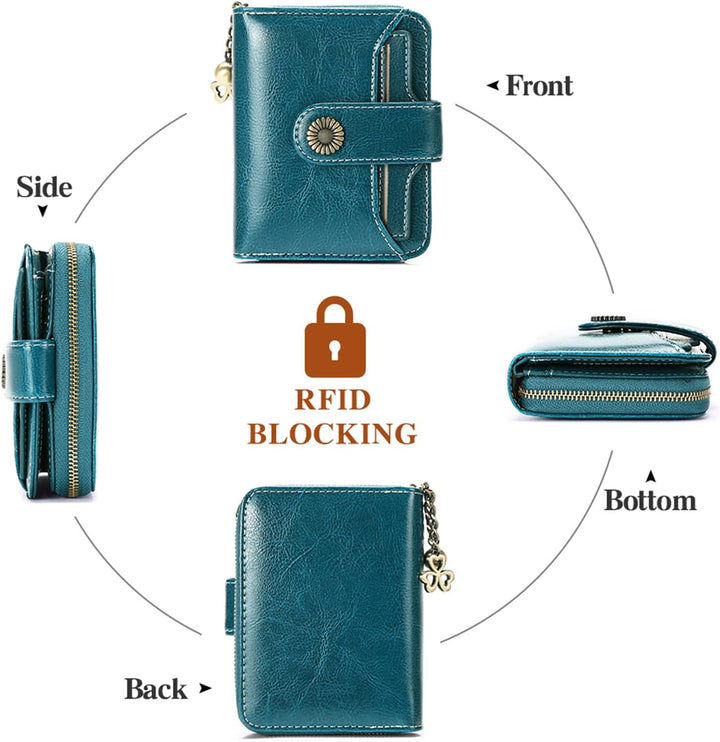 SENDEFN Geldbörse Damen Klein,Geldbeutel Frauen Echtes Leder,mit Münzfach Kleines Zipper Brieftasche