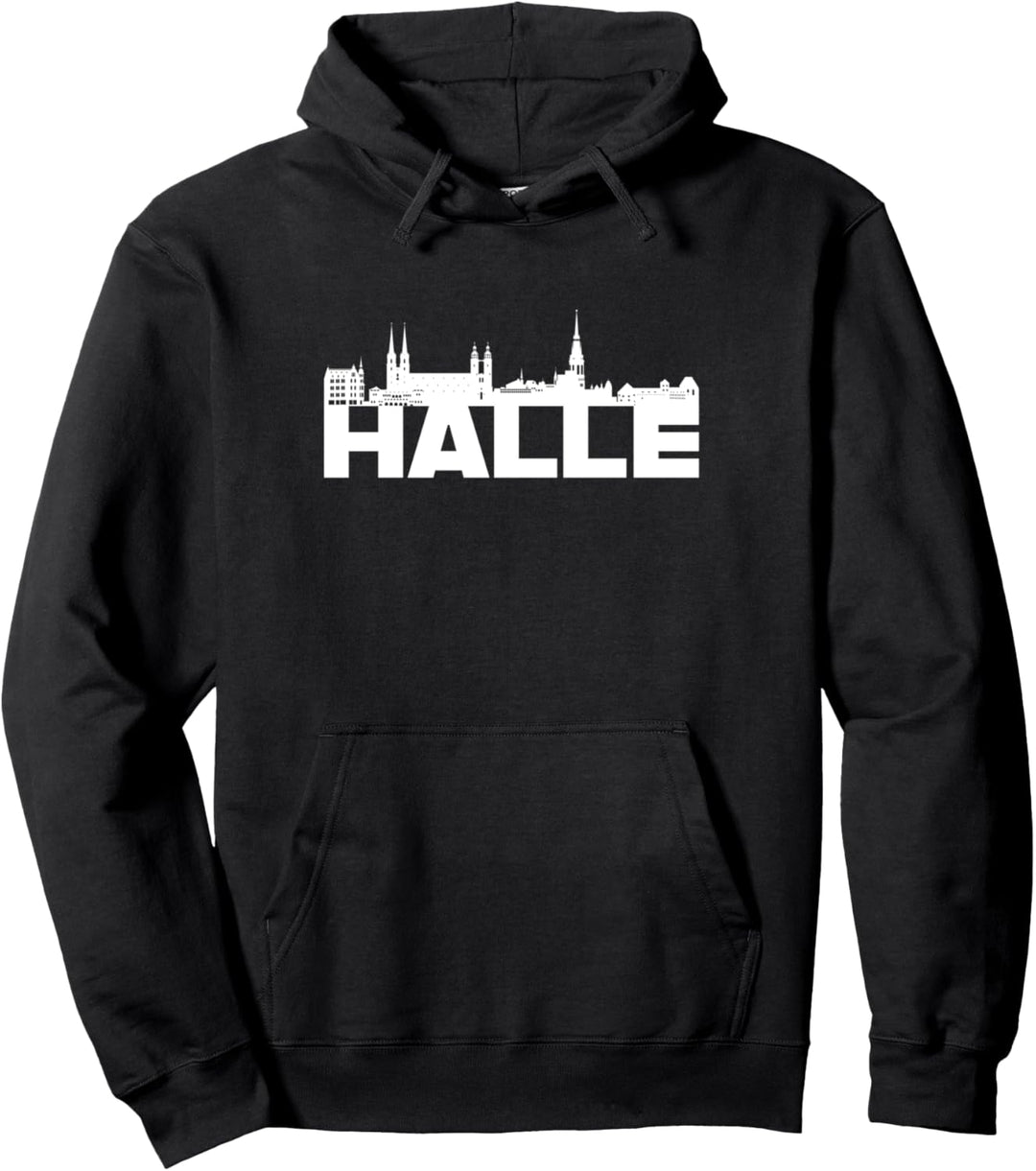 Halle Germany City Skyline Silhouette Umrissskizze Pullover Hoodie