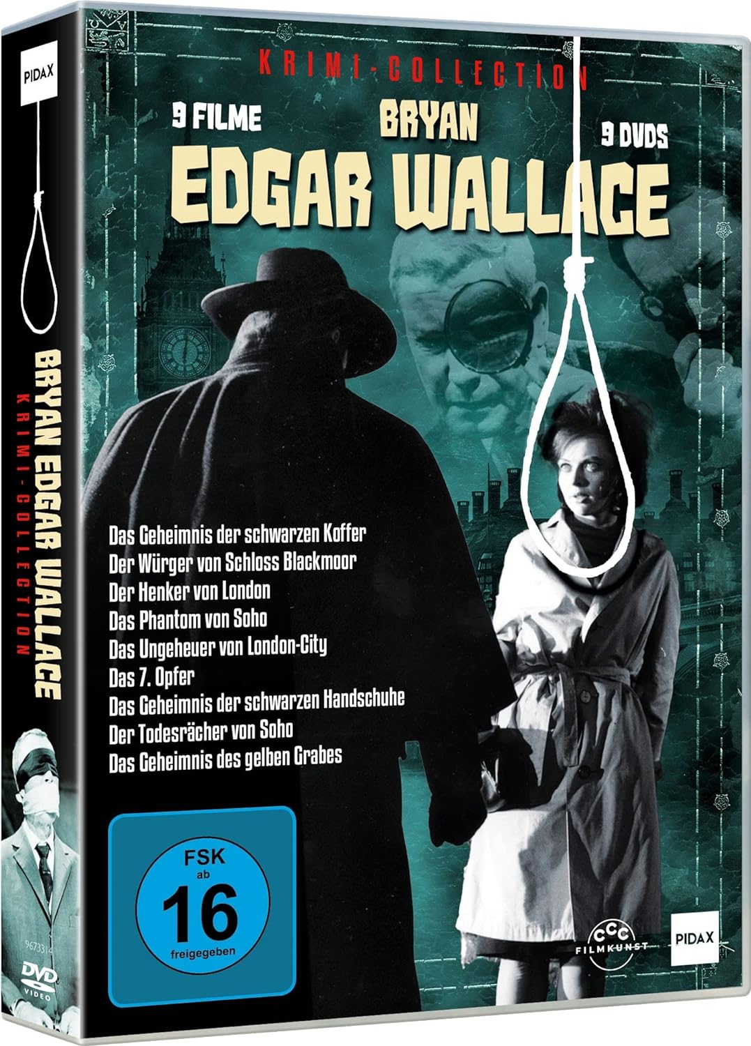 Bryan Edgar Wallace - Collection / 9 spannende Gruselkrimis mit Starbesetzung [9 DVDs], DVD