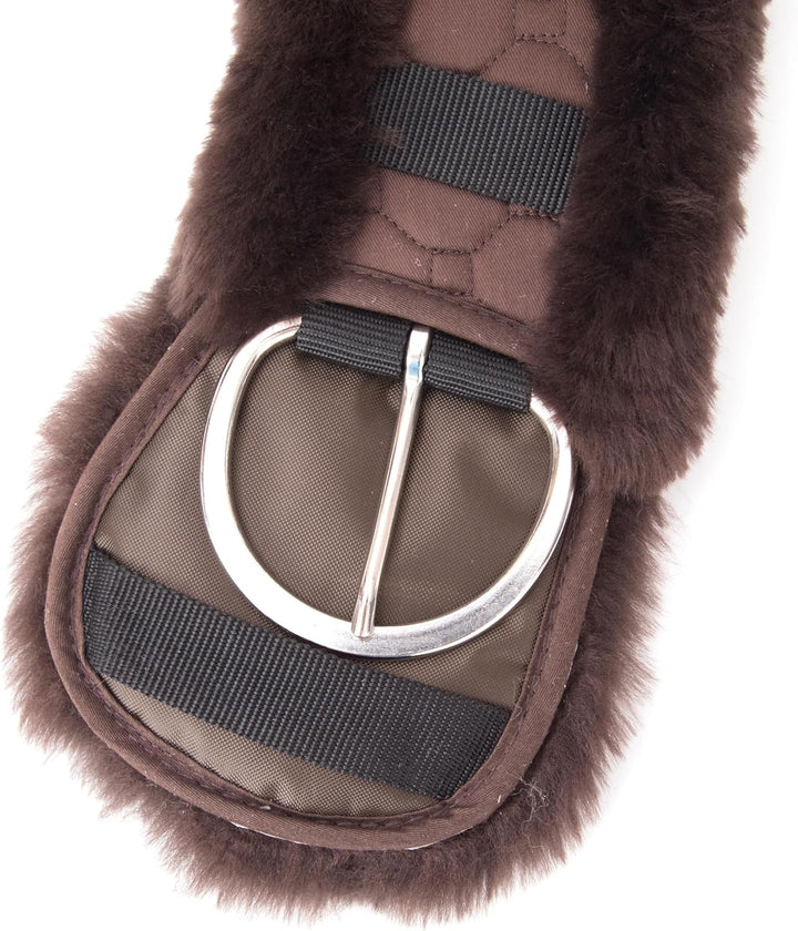 Merauno® Lammwolle Western Mondgurt Sattelgurt, aus Qualitäts Merino Lammwolle, spezielle anatomisch
