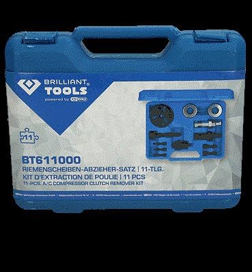 BRILLIANT TOOLS BT611000 Riemenscheiben-Abzieher-Satz | 12-tlg. [Powered by KS TOOLS], Blauer Transp