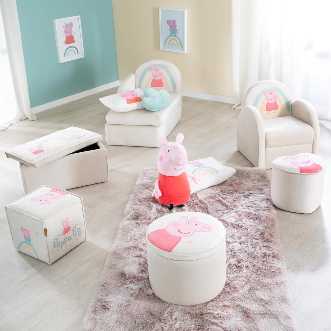 roba Kindersessel im Peppa Pig Design - Sessel mit Armlehne für Jungen &amp; Mädchen ab 18 Monaten - Bel