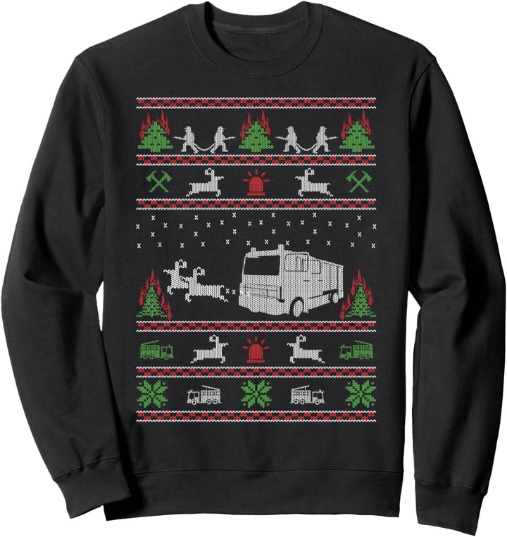 Feuerwehr Weihnachten Ugly Christmas Firefighter Geschenk Sweatshirt
