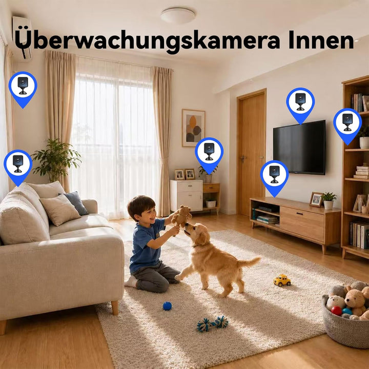 Mini Camera, Live Übertragung Handy APP Für WiFi Überwachungskamera Innen, mit Akku Sicherheitskamer