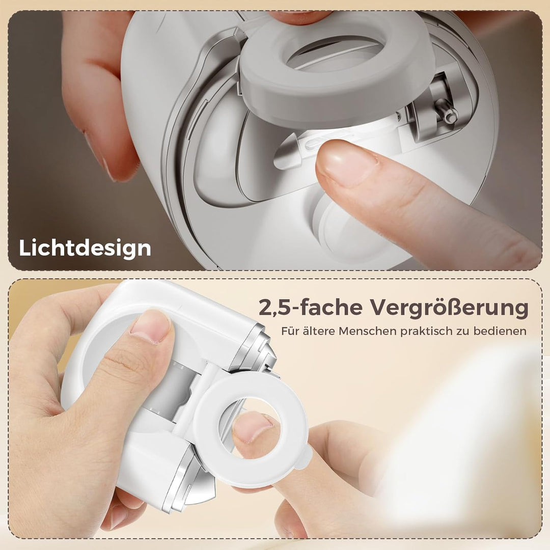 Elektrischer Nagelknipser, USB-wiederaufladbarer automatischer Nageltrimmer und Poliermaschine mit L