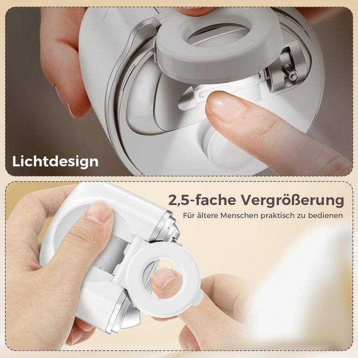 Elektrischer Nagelknipser, USB-wiederaufladbarer automatischer Nageltrimmer und Poliermaschine mit L