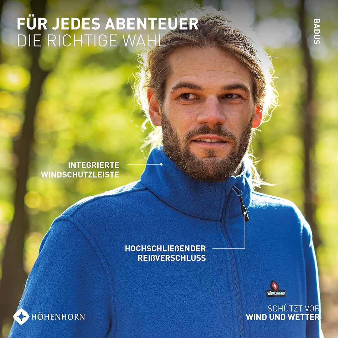 Höhenhorn Badus Herren Fleece Jacke Microfleece Full Zip Troyer Outdoor Wander Trekking XL Midnight-