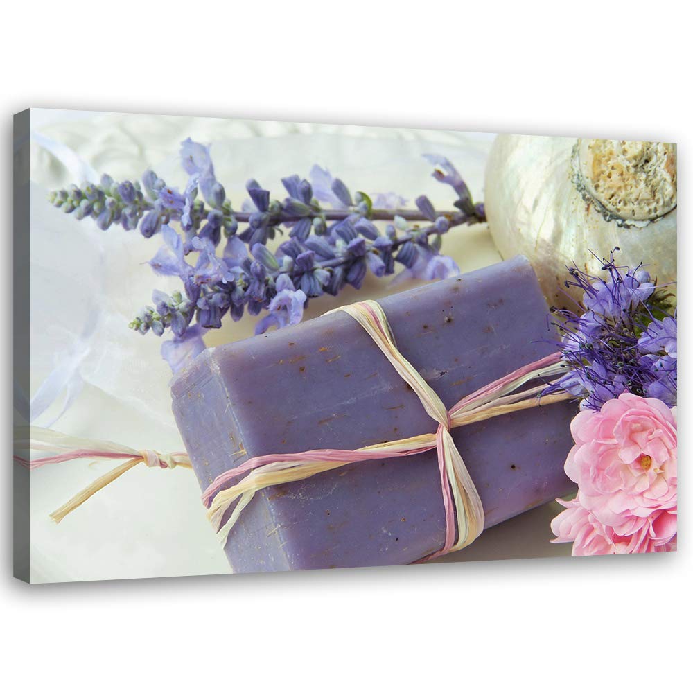 Feeby Wandbild Lavendel Druckbild Leinwandbild Blumen Violett 100x70 cm Leinwandbild 100x70 cm Viole