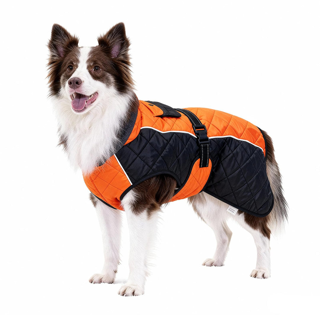 Hundemantel mit reflektierendem Design, Winddicht und wasserdicht, verdickter Kragen für Windschutz,
