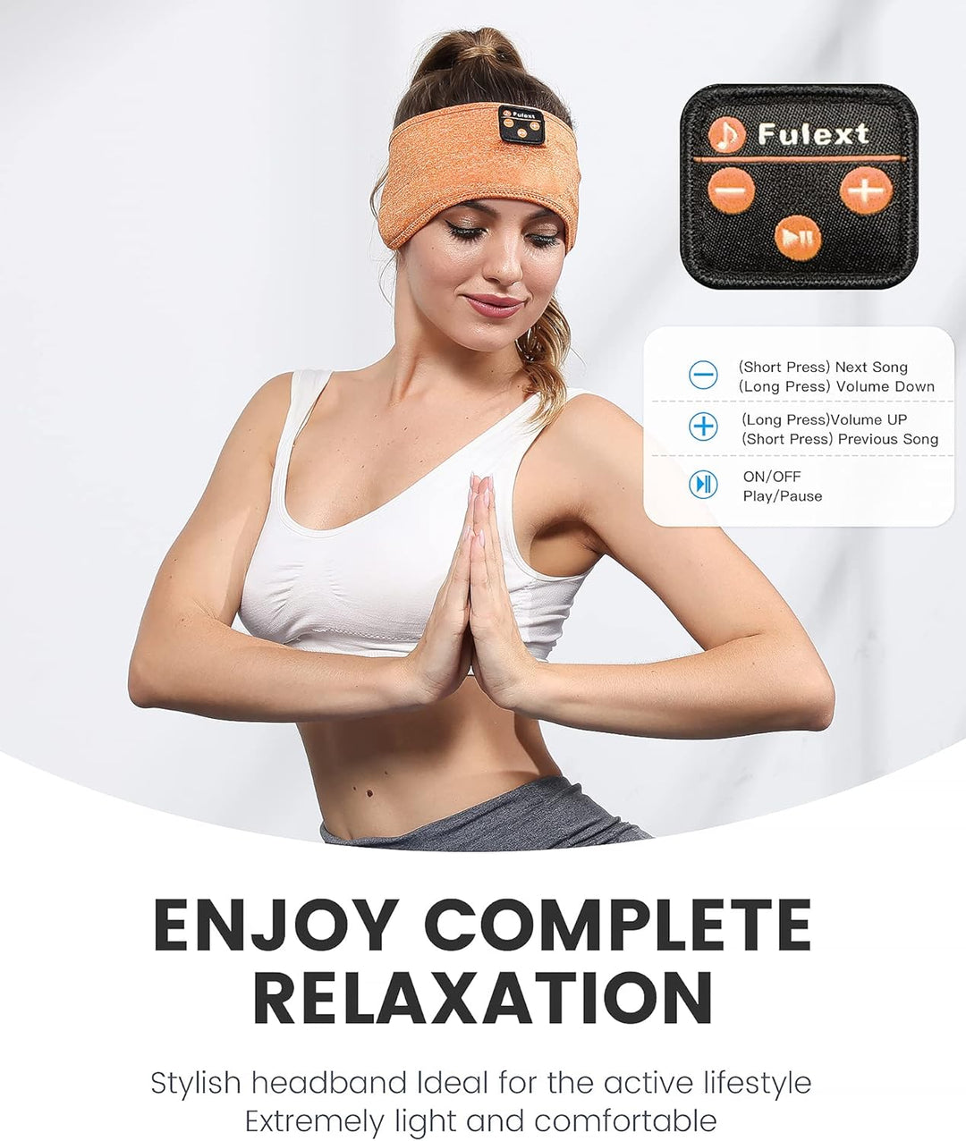Schlafkopfhörer Bluetooth-Stirnband, Upgrage Soft Sleeping Wireless Music Sport Headbands, Long Time