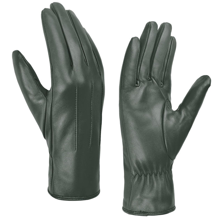 Harssidanzar Damen Lederhandschuhe Winter Warmes Kaschmirfutter Touchscreen Vintage Finished GL017EU