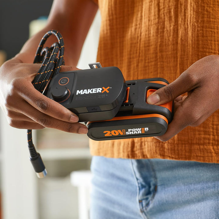 WORX MakerX HubX-Adapter 18V(20V MAX) WA7161 mit Gürtelclip，PowerShare, Variable Drehzahlregelung, U