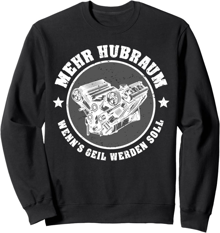 Schrauber Motorblock US Car Auto Hubraum Sweatshirt
