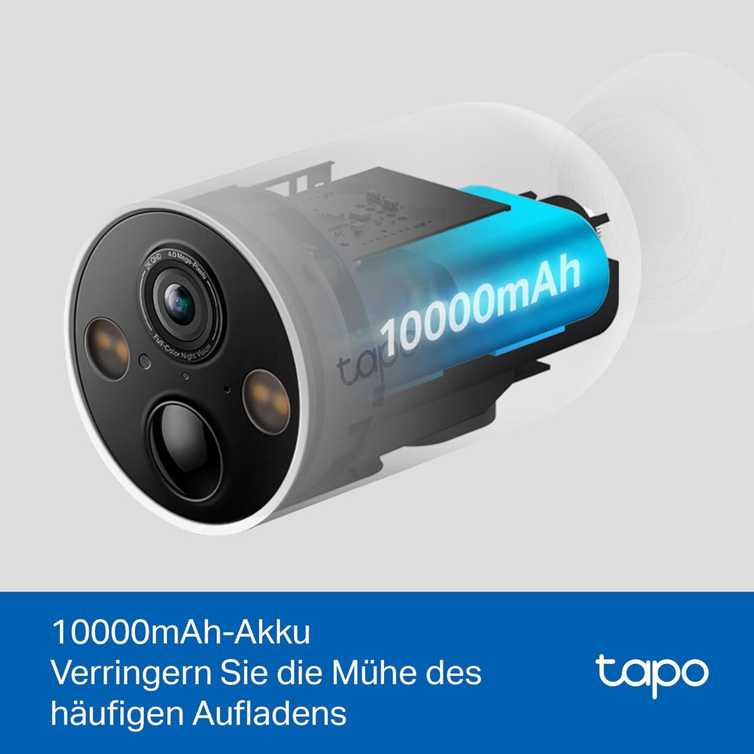 Tapo C425 Aussenkamera Akku, 4-Pack | Überwachungskamera aussen mit Magnetische Basis, 2K Auflösung,