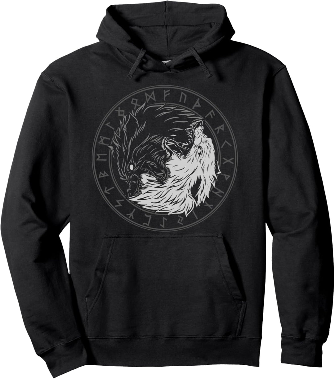 Sons Of Fenrir - Sköll und Hati - Ying Yang Wolf Pullover Hoodie