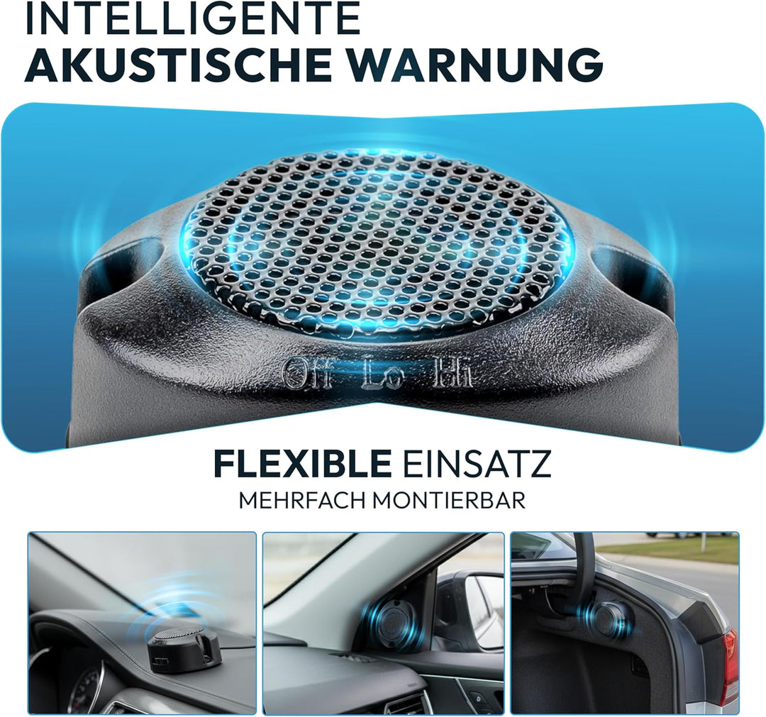 VSG24 Einparkhilfe Set hinten mit 4 Sensoren in Silber – robuste PDC Parkhilfe für Auto, SUV & Trans