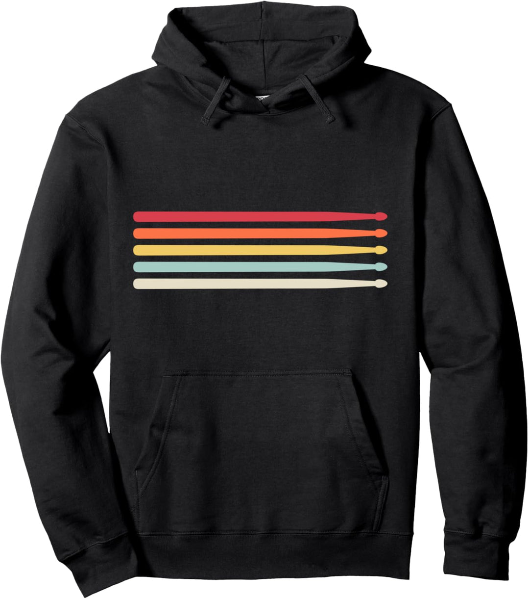 Drummer Drumsticks Drumsticks Retro Vintage Drumming Men Pullover Hoodie