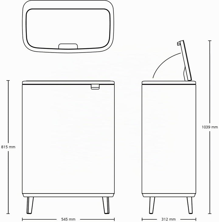 Brabantia 130601 Mülleimer, Weiss, 30 liter