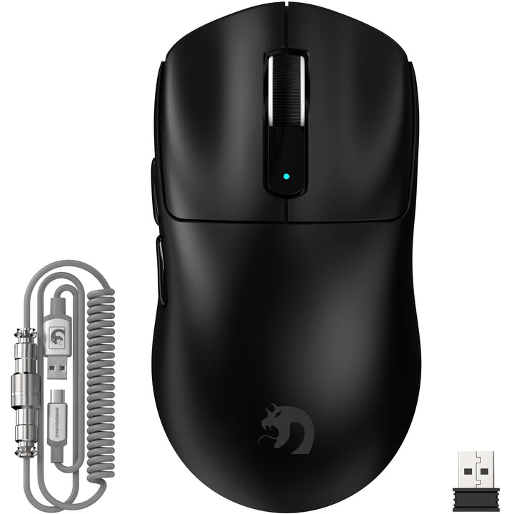 MAMBASNAKE M3 39g SUPERLEICHTE Kabellose Gaming-Maus mit Spiralkabel, PixArt PAW3395PRO-Sensor, Bis
