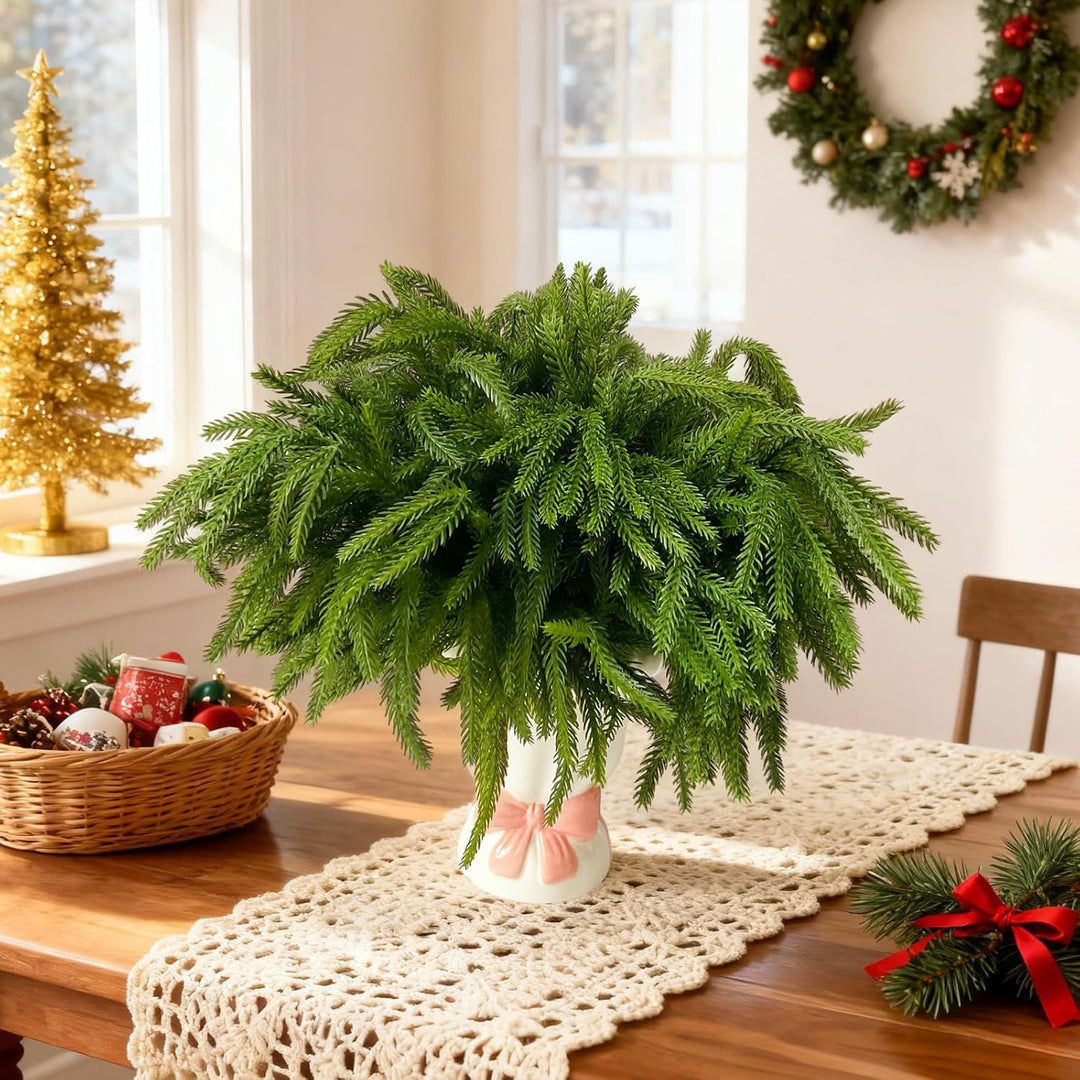 5 Stück Künstliche Tannenzweige Künstlich Zweige Deko Weihnachten Norfolk Pine Künstliche Kiefernzwe