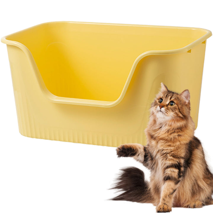 Vealind Katzenklo Offen, Gross Katzentoilette, Hoher Rand Katzenklo, Katzentoiletten mit Hohem Rand