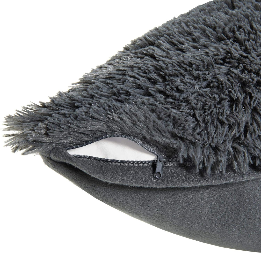 CelinaTex Shetland Bettwäsche 140 x 200 cm 2-teilig grau Polar-Fleece Bettbezug Flokati Optik Bett G