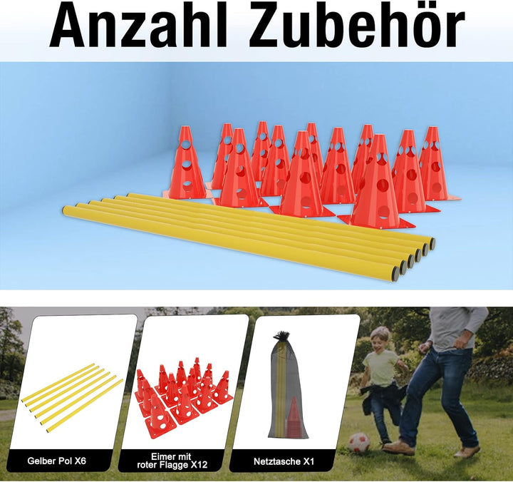 6er Steckhürdenset Agility Ausrüstungs Set für Koordinationstraining, Hunde Set Agility Training Zub
