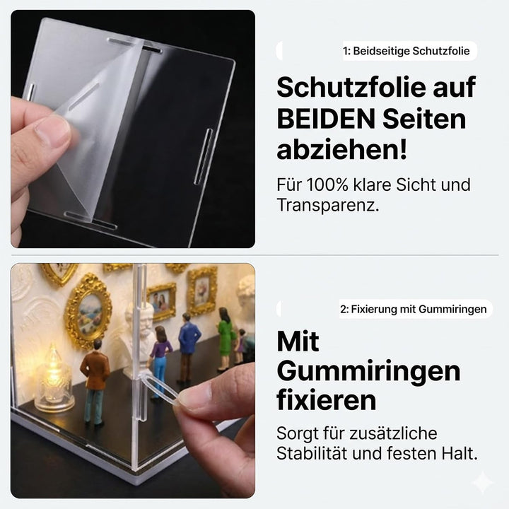 DIY Mini Museum Silhouette Box, Mini Figuren Menschen Museum, Kreatives Erinnerungsdisplay Kit Mit 6