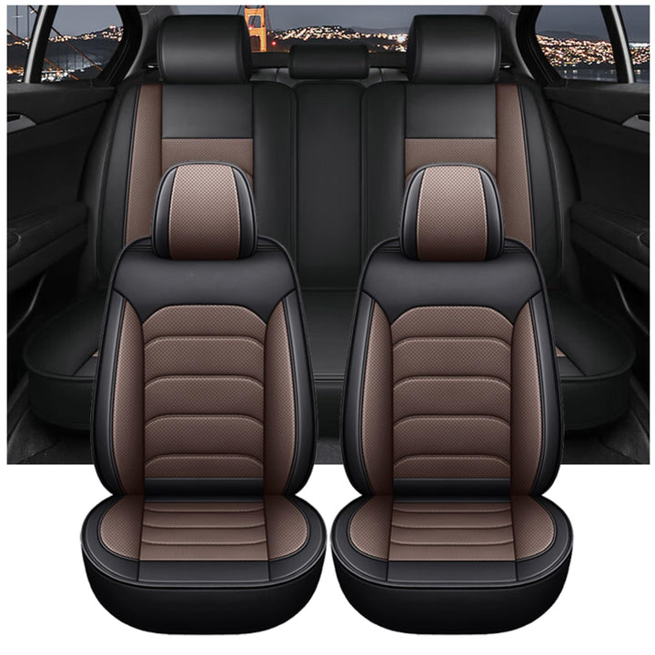 Universal Autositzbezug Komplettset Nappaleder Sitzbezüge,Sitzbezug mit Airbag-Kompatibilität,Auto S