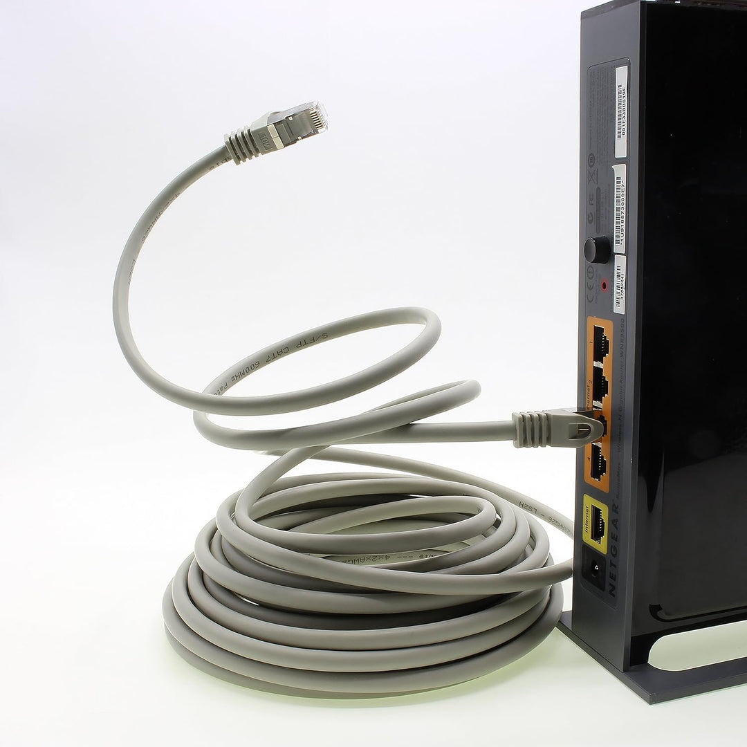 1aTTack.de 5m - grau - 5 Stück Cat7 Netzwerkkabel SFTP Patchkabel Lankabel Rohkabel 10GB/s - 500 Mhz