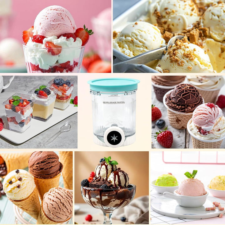4 Stück für Ninja Swirl Creami Behälter, 480 ml Eisbehälter für NC701 &amp; NC700 Serie Eismaschinen, Ei