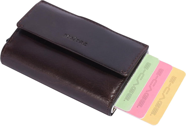 Maitre - birkheim c-Three Kreditkartenetui aus Leder - Kartenhalter für bis zu 6 Karten, Münzfach, D