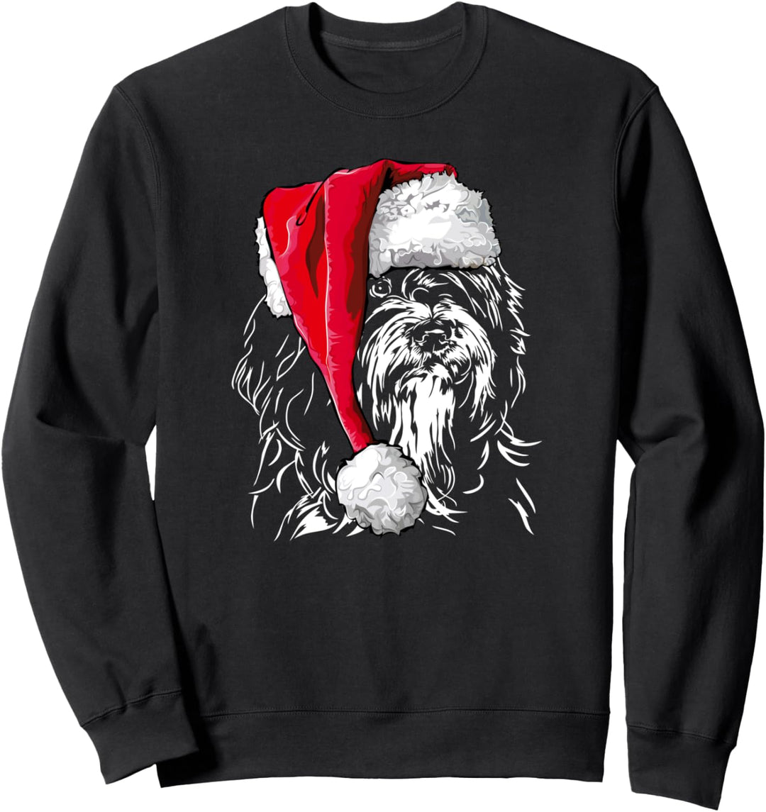 Lustiger Tibet Terrier Weihnachtsmann Weihnachten Hunde Sweatshirt