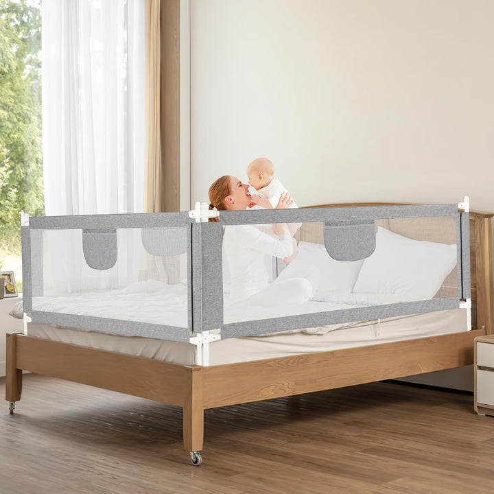 Ikodm Bettgitter Rausfallschutz 150cm Bettschutzgitter Kinderbettgitter, Kinderbettschutzgitter für