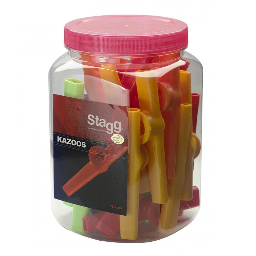 Stagg Bunte Kazoos (30 Stück) Mehrfarbig, Mehrfarbig