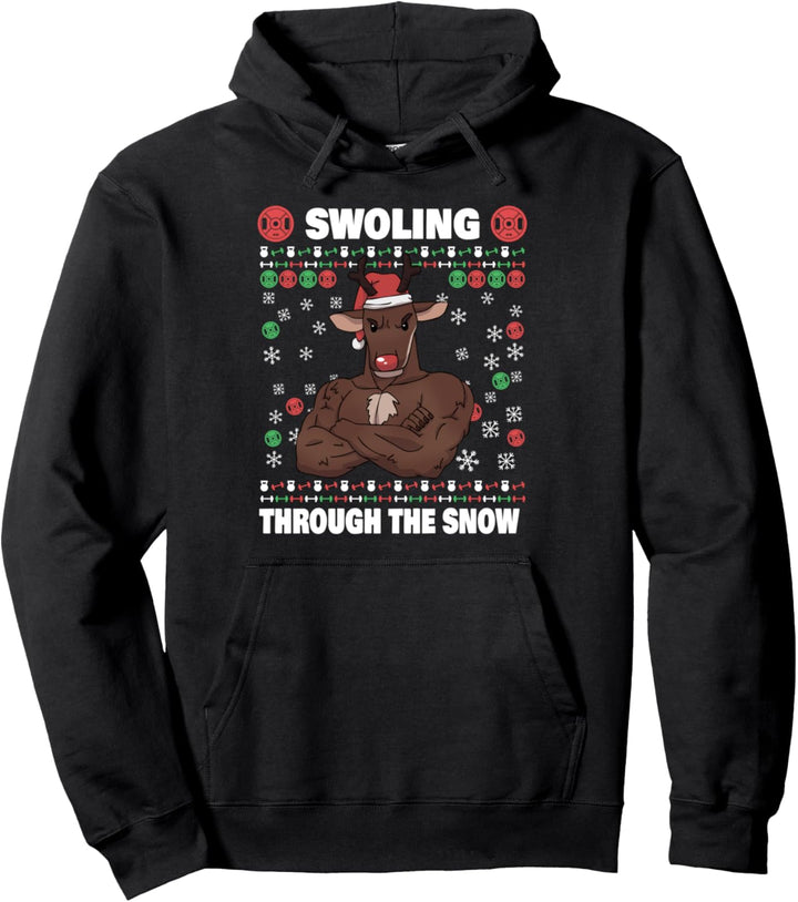 Swoling Through The Snow Brodolf the Gainzdeer Pullover Hoodie