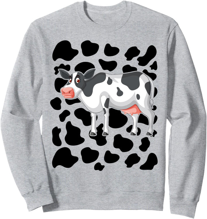 Kuh-Druck-Idee für Kinder und Halloween-Kostüm mit Kuhmotiv Sweatshirt