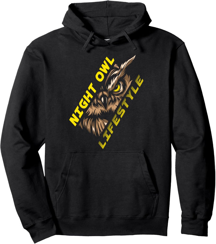 Night Owl Lifestyle Eule Kauz Käuzchen Vogel Eulenmotiv Pullover Hoodie