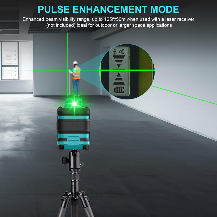 Kiprim Grüner Kreuzlinienlaser LV8D mit Verbesserter Sichtbarkeit,5 Laserlinien,Einstellbarer,Hellig