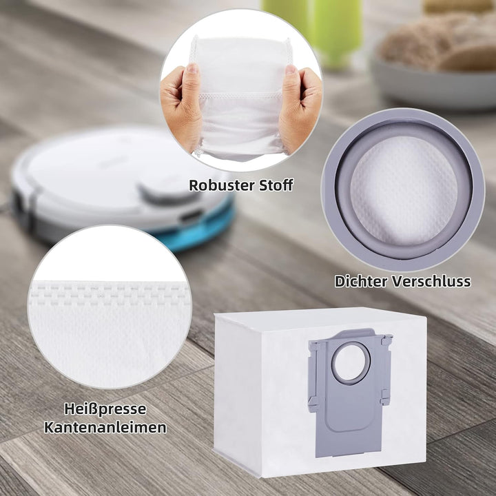 8 Stück Staubbeutel für Roborock S7 MaxV Ultra / S7 Pro Ultra / Q7+ / Q7 Max+ / Q5+ Staubsauger Absa