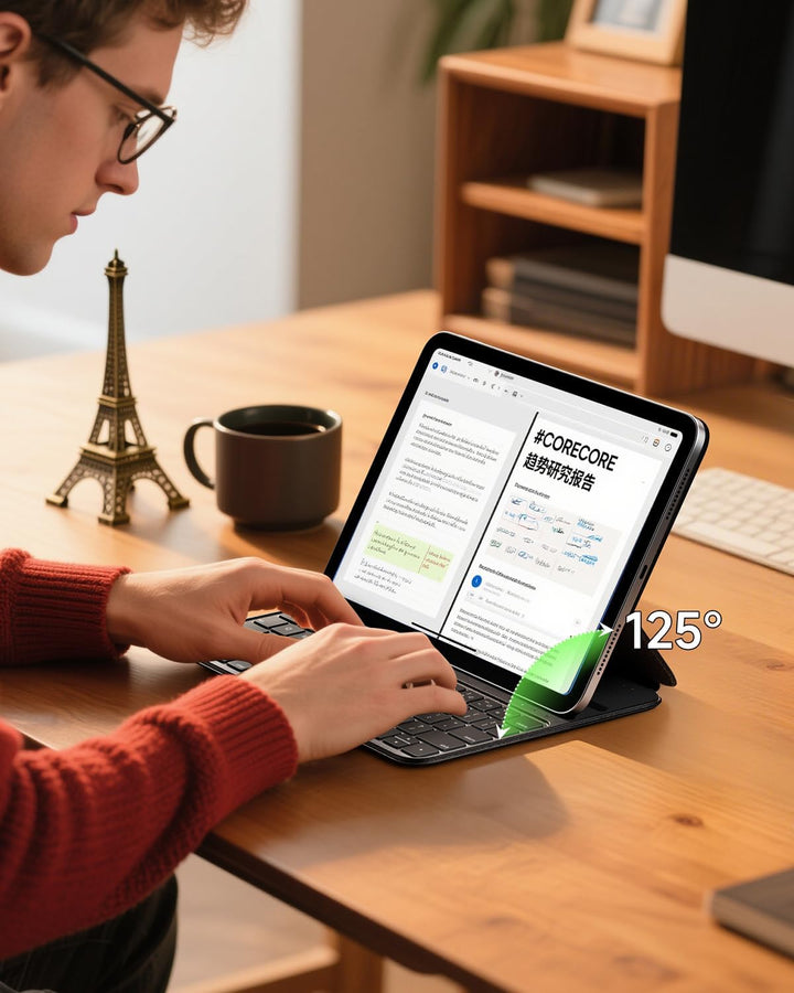 HOU Slim Bluetooth Tastatur Hülle für iPad 11. Gen 2025 (A16) &amp; 10. Gen 2022 – Tastatur per iPad Auf