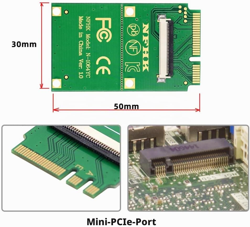xiwai Mini PCI-E &amp; NGFF A+E auf SATA 3.0 4 Ports Adapterkabel 6 Gbit/s – Erweitern Sie Ihre SSD Spei